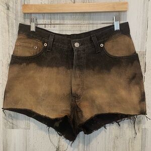 Levis Vintage Button Fly High Rise Cut Off Custom Shorts- Black Size‎ 13